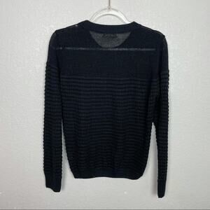 BEAR DANCE Loose Knit Black Crewneck Sweater Sz S